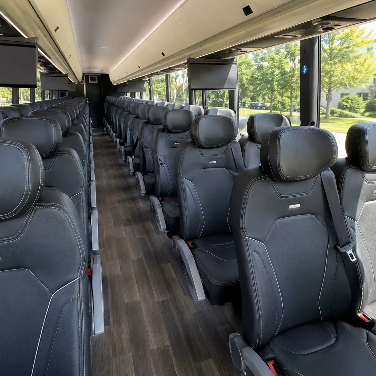 56 passenger charter bus inside